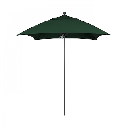 California Umbrella 6' Black Aluminum Market Patio Umbrella, Sunbrella Forest Green 194061334119